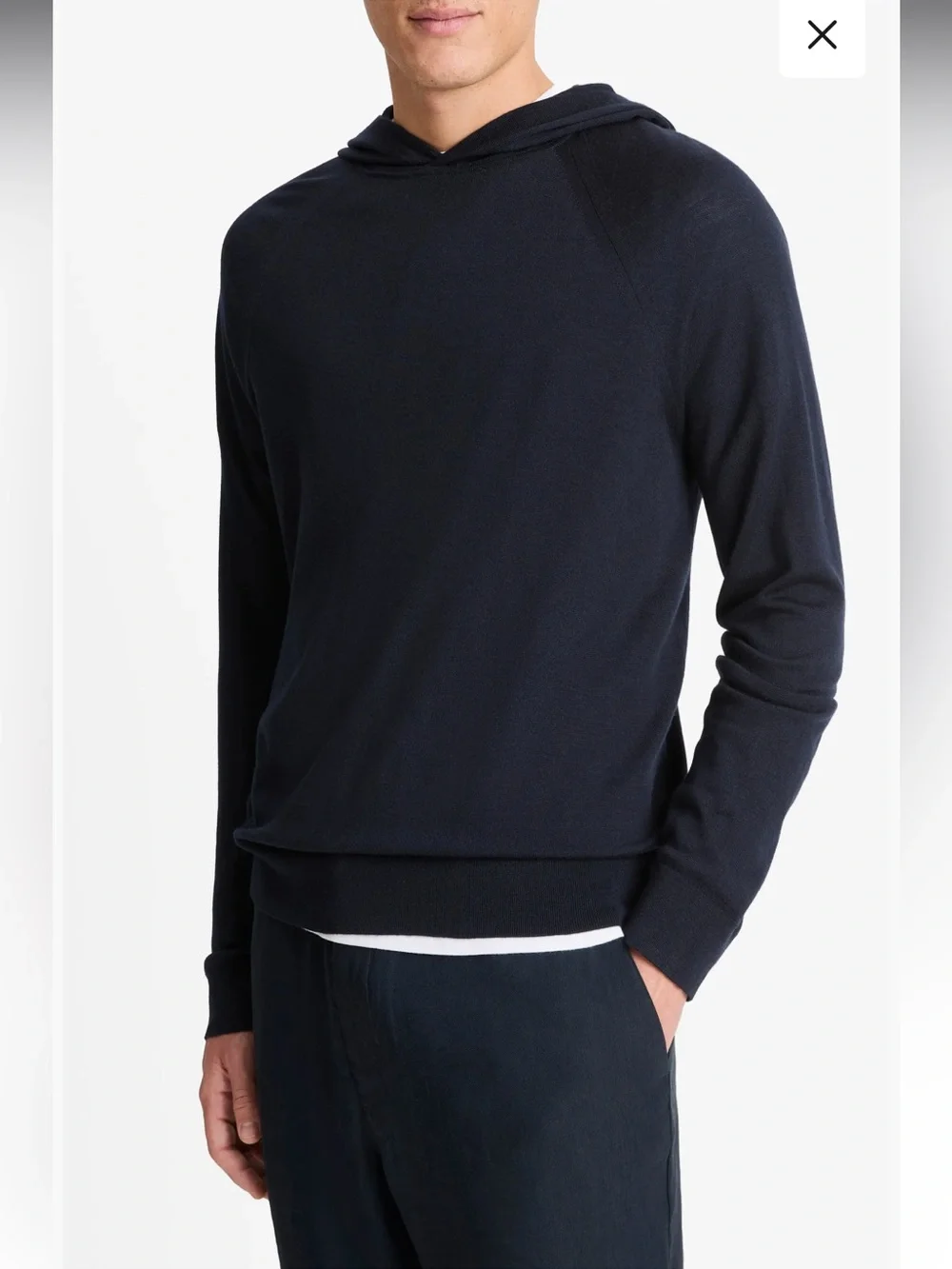 *Vince Charcoal Gray Cashmere Wool Blend Large Hooded Sweater #QB